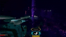 a person is playing a video game with a purple background and a ready button .