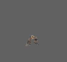 a robot with a gray background has a large yellow eye