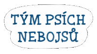 a sign that says " tym psich nebojsi " in blue