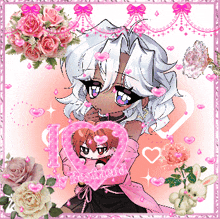 a girl in a pink dress is holding a heart that says i love my husband