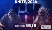 Godzilla X Kong The New Empire Unite 2024 GIF - Godzilla X Kong The New Empire Unite 2024 Unite With Godzilla And Kong GIFs