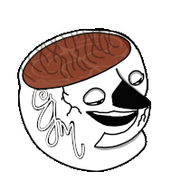 a drawing of a person 's face with a smoke coming out of it