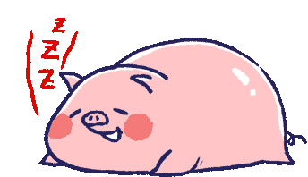 Piggy Sleeping Sticker - Piggy Sleeping Goodnight Stickers