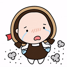 baby girl brown dress crying