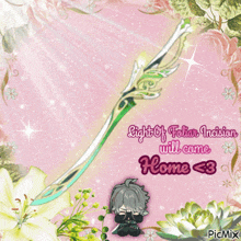 a picture of a sword that says light of folia incision will come home