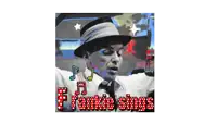 a frankie sings poster with a man in a hat