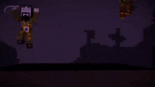 a group of minecraft characters standing next to each other with one holding a tnt