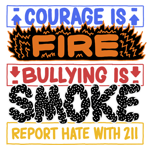 Courage Is Fire Bullying Is Smoke Sticker - Courage Is Fire Bullying Is Smoke Report Hate With211 Stickers