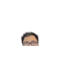 a man with glasses and a beard is wearing a black sweatshirt