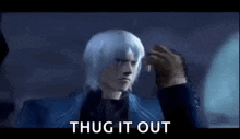 a man with white hair is holding a rosary in his hand .