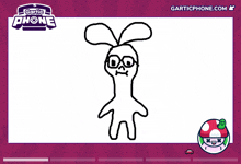 a drawing of a pirate holding a knife with the website garticphone.com in the corner