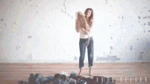Stripes And Jackets GIF - Free People Getting Changed Changing Clothes GIFs