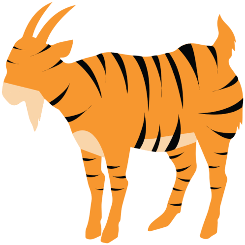 Tgrlive Tiger Sticker - Tgrlive Tiger Goat Stickers