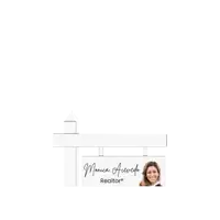 a for sale sign with a woman on it and the name monica accordo