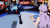 a cartoon drawing of a woman standing in front of a manhole cover with a sign that says ' princess '