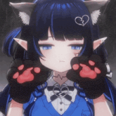 a girl with a cat ear and a broken heart in her hair