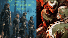 a poster that says we 'll stand here and let doom guy kill the paintless