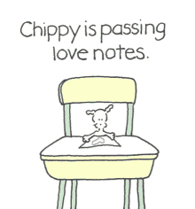 Love Note Chippy GIF - Love Note Chippy Passing Love Notes GIFs