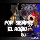 a cartoon of guns n roses and snoopy singing into a microphone