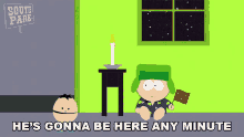 Hes Gonna Be Here Any Minute South Park GIF - Hes Gonna Be Here Any Minute South Park A Very Crappy Christmas GIFs
