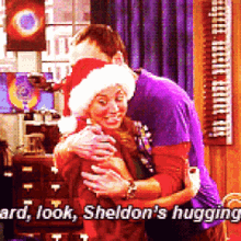 Sheldonchristmashug Bigbangtheory GIF - Sheldonchristmashug Bigbangtheory Christmas GIFs