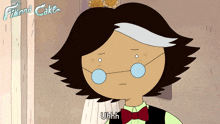 a cartoon of a man with glasses and a bow tie says uhhh