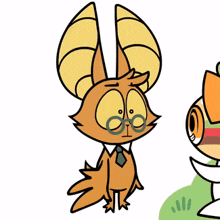 a cartoon of a cat wearing glasses and a bow tie