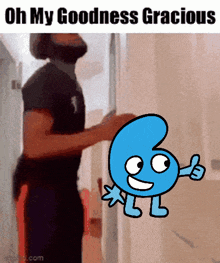 a cartoon character is giving a thumbs up with the words oh my goodness gracious
