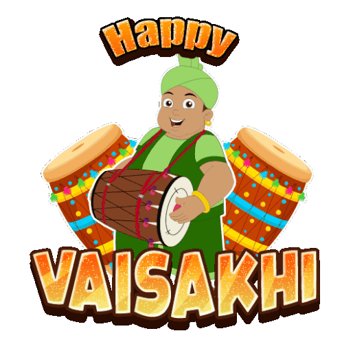 Happy Vaisakhi Kalia Sticker - Happy Vaisakhi Kalia Chhota Bheem Stickers