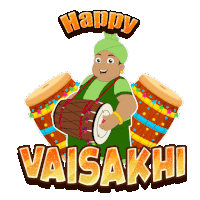 Happy Vaisakhi Kalia Sticker - Happy Vaisakhi Kalia Chhota Bheem Stickers