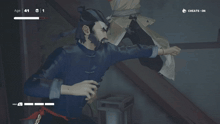 a screenshot of a video game shows a man with a beard and a knife in his hand with cheats on