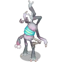 a cartoon drawing of a monster with a blue light on its chest