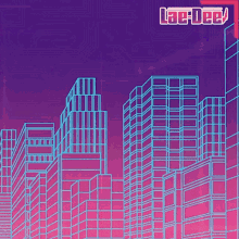 an illustration of a city skyline with lae-dee written on the bottom right