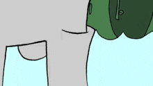 a cartoon drawing of a person wearing glasses and a green hat .