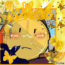 a picture of a clock with flowers and butterflies and the words what
