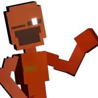 a pixel art drawing of a man with a glowing eye