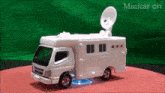 a white toy truck with nhk written on it