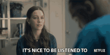 Its Nice To Be Listened To Victoria Pedretti GIF - Its Nice To Be Listened To Victoria Pedretti Nell Crain GIFs