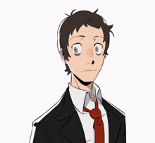 a drawing of a man in a suit and tie making a funny face