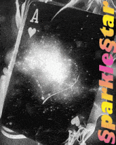 a black playing card with the letter a on it and the words sparklestar below it
