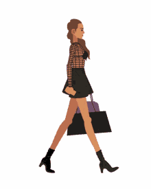 walking girl shopping pretty