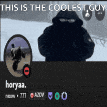 a picture of a person with the words this is the coolest guy at the top
