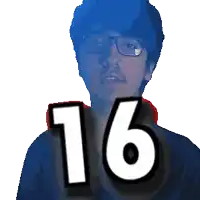 a pixelated image of a man with the number 16 on his chest