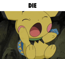 a picture of a cartoon character with the word die above it