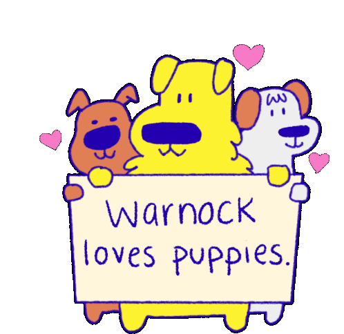 Warnock Loves Puppies Puppies Sticker - Warnock Loves Puppies Puppies Dogs Stickers