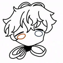 a black and white drawing of a person 's head with a bow