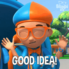 Good Idea Blippi GIF - Good Idea Blippi Blippi Wonders - Educational Cartoons For Kids GIFs