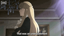 a woman says that was an understatement in a cartoon