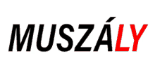 a black and red logo for muszaly with a white background
