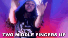 Two Middle Fingers Up 64 GIF - Two Middle Fingers Up 64 Kaash Paige GIFs
